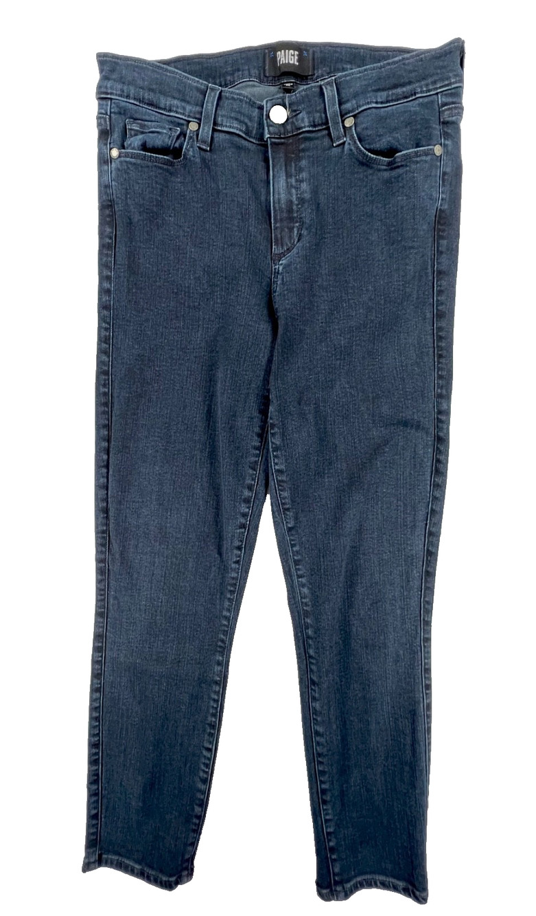 Paige Jeans - Verdugo Crop - Mid-Rise Dark Blue Skinny Jeans (Size 31)
